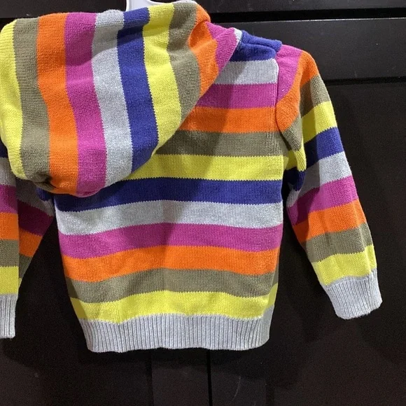Carters girl 24 Months zip up sweater hoodie rainbow stripe - Picture 3 of 6